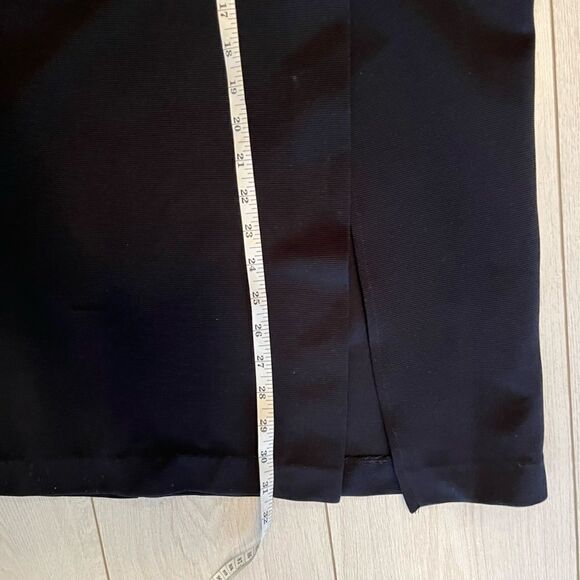 Vintage 90s ribbed midi black skirt with slit - Picture 7 of 10